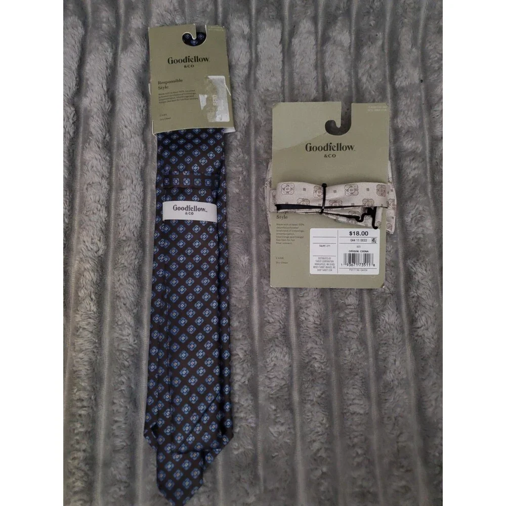 GOODFELLOW Necktie and Bowtie LOT OF 2 Mens NWT
